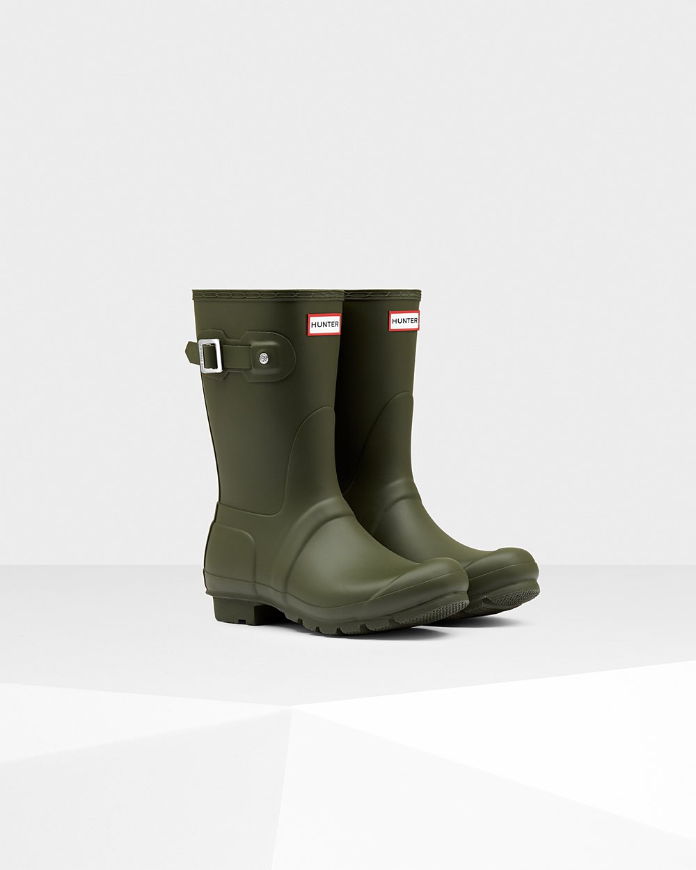 Botas de Lluvia Cortas Hunter Mujer - Original - Verde Oscuro Oliva - ZFGSIVK-79